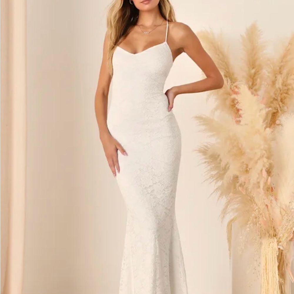 Lulus Perfectly Beloved White Lace Sleeveless Lace-Up Maxi Dress